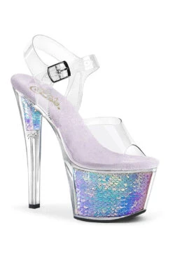 PLEASER SKY-308MC Exotic Sandal | Hologram Vinyl