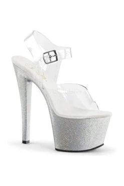 PLEASER SKY-308MG Platform Sandal | Clear Vinyl