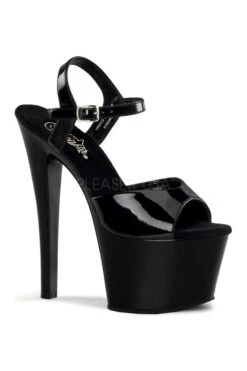 PLEASER SKY-309 Platform Sandal | Black Patent