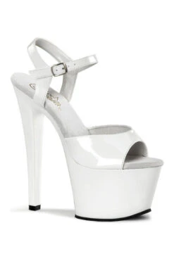 PLEASER SKY-309 Platform Sandal | White Patent