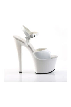 PLEASER SKY-309 Platform Sandal | White Patent -Strippers Heels Store sky 309 platform sandal white patent sandals pleaser sexyshoescom 5