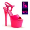 PLEASER SKY-309UV Platform Sandal | Fuchsia Patent -Strippers Heels Store sky 309uv platform sandal fuchsia patent sandals pleaser sexyshoescom