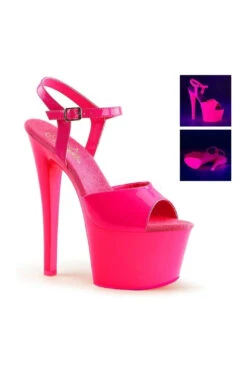 PLEASER SKY-309UV Platform Sandal | Fuchsia Patent