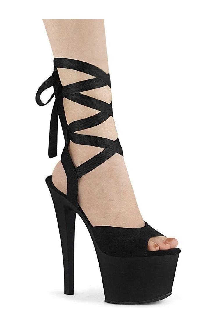 PLEASER SKY-334 Exotic Platform Sandal | Black Faux Leather 3 PLEASER SKY-334 Exotic Platform Sandal | Black Faux Leather