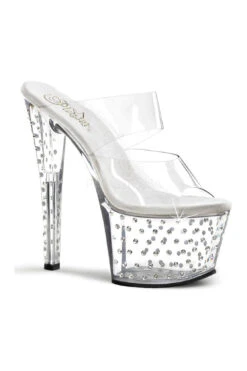 PLEASER STARDUST-702 Platform Slide | Clear Vinyl