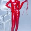 Sweety Catsuit | Red Vinyl -Strippers Heels Store sweety catsuit red vinyl fetish catsuits patrice catanzaro sexyshoescom