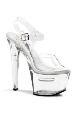 PLEASER TIPJAR-708-2 Platform Sandal | Clear Vinyl