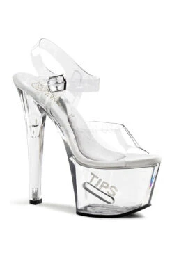 PLEASER TIPJAR-708-5 Platform Sandal | Clear Vinyl