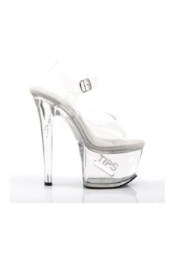 PLEASER TIPJAR-708-5 Platform Sandal | Clear Vinyl -Strippers Heels Store tipjar 708 5 platform sandal clear vinyl sandals pleaser sexyshoescom 5