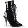 PLEASER VANITY-1020 Ankle Boot | Black Patent -Strippers Heels Store vanity 1020 ankle boot black patent ankle boots pleaser sexyshoescom