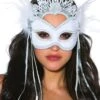 Velvet Ice Queen Mask -Strippers Heels Store velvet ice queen mask costume headwear shirley of hollywood white sexyshoescom