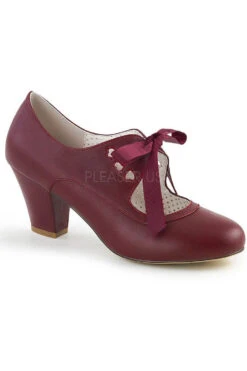 WIGGLE-32 Pump | Burgundy Faux Leather