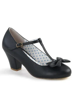 WIGGLE-50 Pump | Black Faux Leather