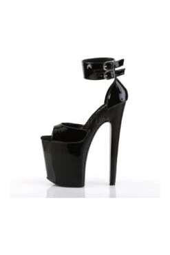 PLEASER XTREME-875 Platform Sandal | Black Patent -Strippers Heels Store xtreme 875 platform sandal black patent sandals pleaser sexyshoescom 3